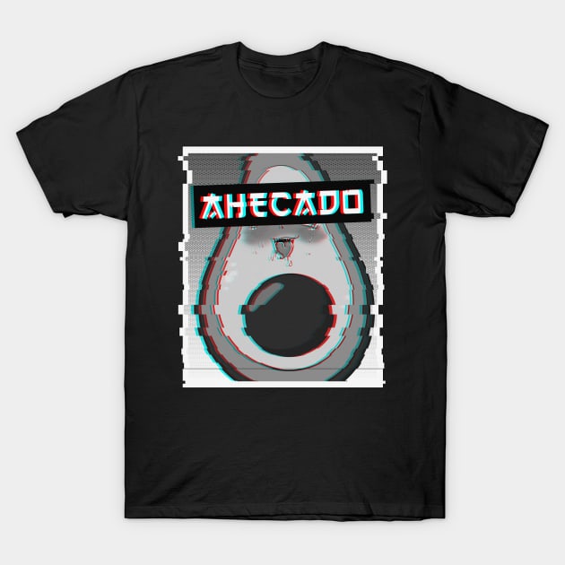 Vaporwave Ahegao Face Avocado Hentai Waifu Gift T-Shirt by Alex21